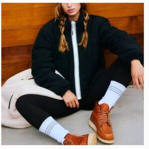 Free People Movement Renegade Fleece Cropped Slouchy Puffer Jacket Size XL